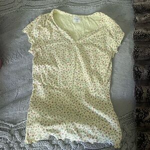 Abercrombie Kids Yellow Floral Top size 15-16